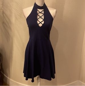 Navy Express Criss Cross Dress halter